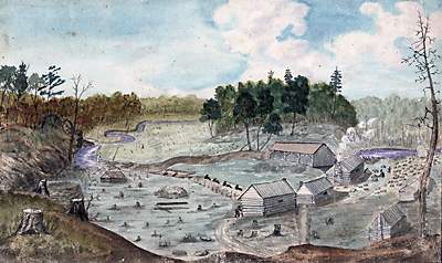 Construction Camp at Lower Brewers Mills in 1829