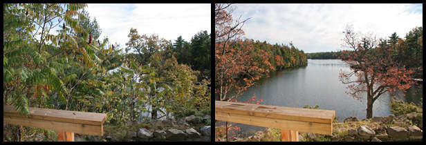 Before and After views from the house at Davis Lock - photo by Ken W. Watson