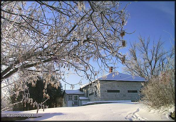 Defensible Lockhouse at Davis Lock in Winter