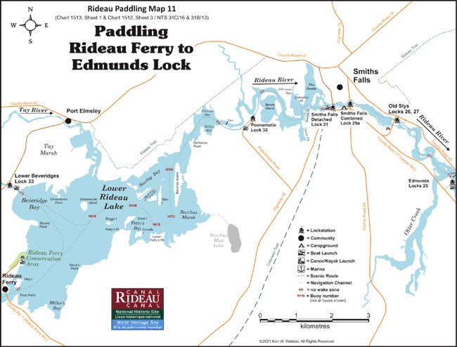 Rideau Ferry to Edmunds Lock Map