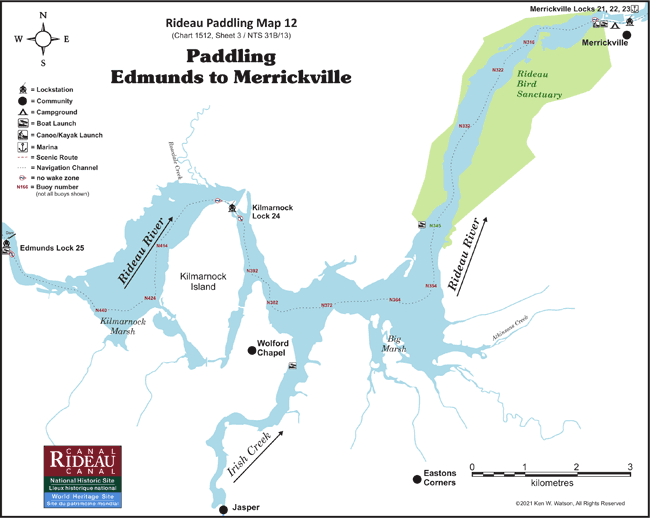 Edmunds Lock to Merrickville Map