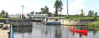 Paddling through Kilmarnock Lock