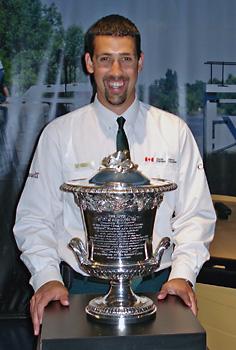 Mark Brus with McKay-Redpath cup.  Photo by Simon Lunn