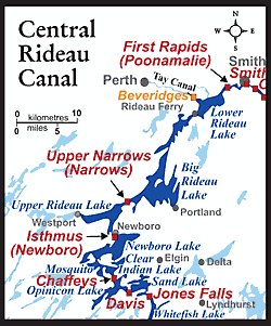 Map of central Rideau Canal